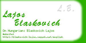 lajos blaskovich business card